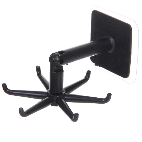 Крючок настенный многофункциональный на липкой основе ИДЕЯДОМА, цвет чёрный, поворот на 360, нагрузка 2кг117см (пакет)_3