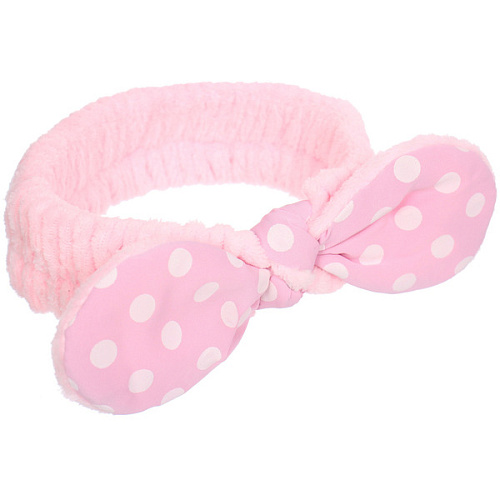 Повязка на голову косметическая ДАЙМОНД РУШ, горошек, цвет лавандовый, пудровый, небесный, 2055см (ZIP пакет)_9