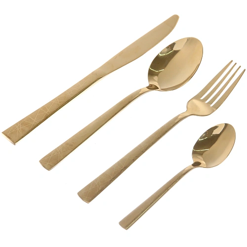 Набор столовых приборов SANLI 24шт (6ножей, 6вилок, 6стложек, 6чложек), цвет золото_4