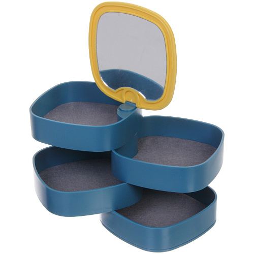 Органайзер для хранения с зеркалом ПИОНТО, цвет лазурный, 1211см (упаковка коробка)_4