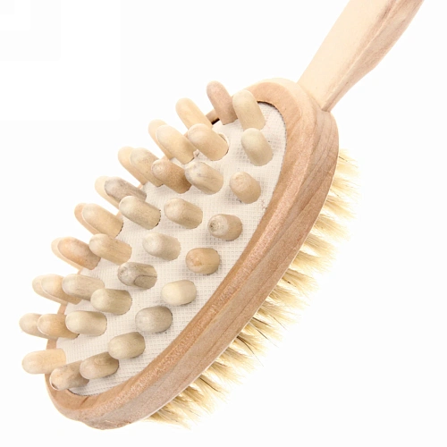 Щетка для тела массажная 2в1Ультрамарин - Пробуждение, Длина щетки 40см; ширина 7см; щетина 1,5см; массажные зубцы 1см_10