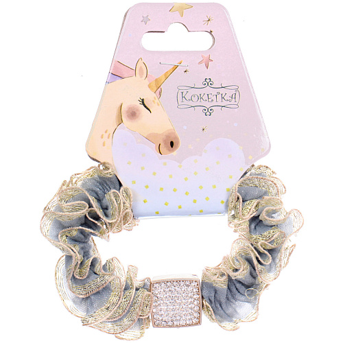 Резинка для волос 1шт МАЛЬТА, квадратик, микс 5 цветов, d-5см (подвес Единорог)_6