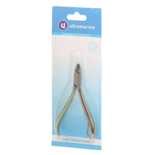 Кусачки для кутикулы, на блистере "Ultramarine", одна пружина, ручки цвет золото, 9,5см