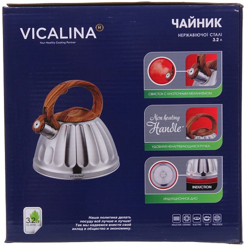 Чайник из нержавеющей стали 3,2л Vicalina глянцевый VL-0056_8