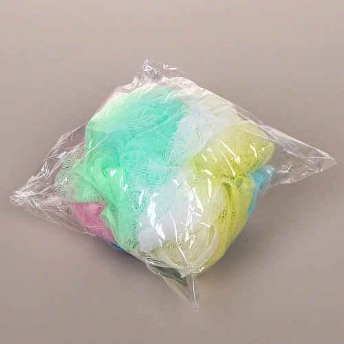 Мочалка для тела полипропиленовая Шар - Радуга, 60грамм, d-11см_4