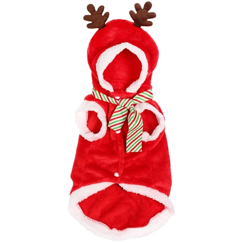 Кофта плюшевая с капюшеном для собак мелких пород  Олень Рудольф, размер XL (5040см)_6