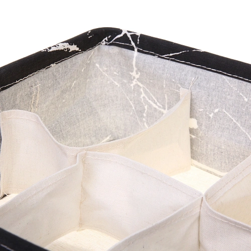 Коробка для хранения 6 ячеек ИДЕЯДОМА, цвет черный, 282811см (лейбл Селфи)_4