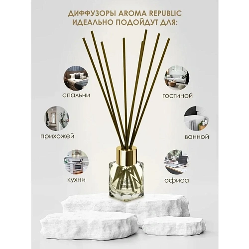 Ароматический диффузор в стеклянном флаконе 30мл №52 Parisian chic AROMA REPUBLIC_6