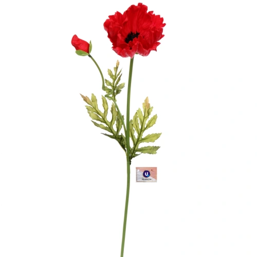 Цветок искусственный "Natur" 60см Мак красный