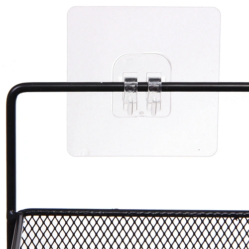 Органайзер металлический подвесной универсальный ФАНАДЕРО, цвет черный, две полки, с крючками, 2613425см (лейбл)_5