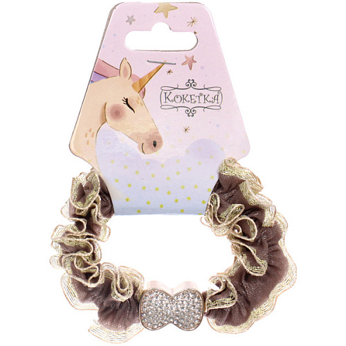 Резинка для волос 1шт МАЛЬТА, бантик, микс 5 цветов, d-5см (подвес Единорог)_3