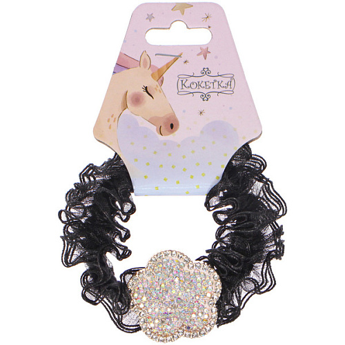 Резинка для волос 1шт ЕЖЕВИКА, цветочек, микс 5 цветов, d-5см (подвес Единорог)_3