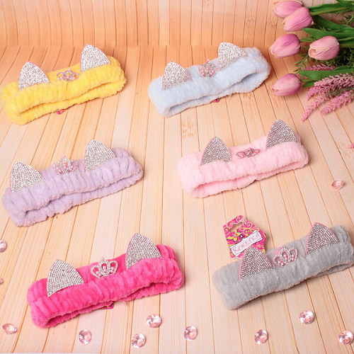 Повязка на голову Beauty Mapafet- Принцесса, 6 цветов (розов, серый, фуксия, желт, голуб, сиренев), 205,5 см_3