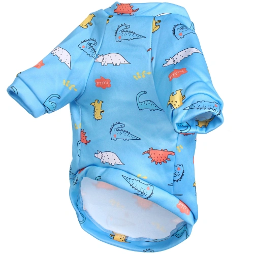 Кофта - толстовка для мелких пород собак BRO Style, принт динозаврики, р XL (на флисе)_8