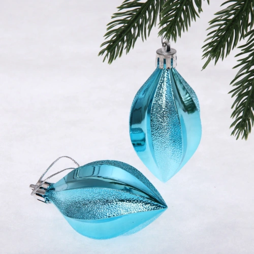 Ёлочные игрушки "Таинственное очарование" Капля 8 см (набор 2шт), голубой