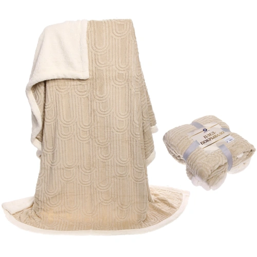 Плед 200*230 см "BARBARA" двусторонний, цвет бежевый