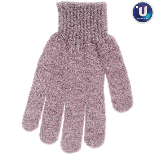 Мочалка - перчатка массажная  "Premium - KALISTO", цвет лиловый, 18*14см (зип пакет и наклейка Ultramarine)