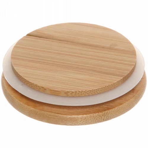 Банка для продуктов стеклянная 560мл Хай-Тек с бамбуковой крышкой 8,512см_3