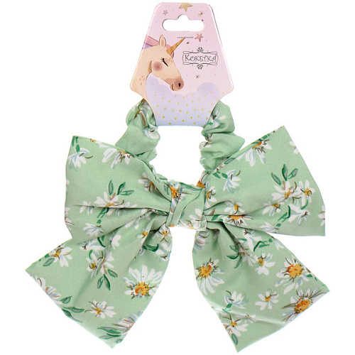 Резинка для волос ПЕРСЕЯ, ромашки, микс 6 цветов, d-8,5см (подвес Кокетка Единорог)_7
