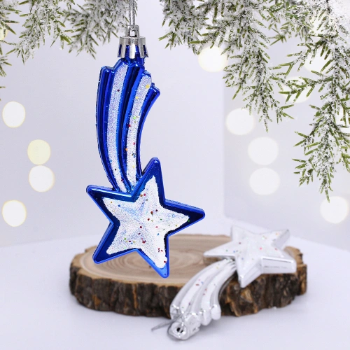 Ёлочные игрушки "Комета яркая" 9,5см микс цветов (набор 2шт)