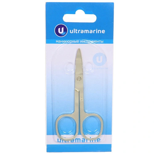 Ножницы маникюрные на блистере Ultramarine, овальные кольца, широкие, цвет золото, 8,5см✦_12