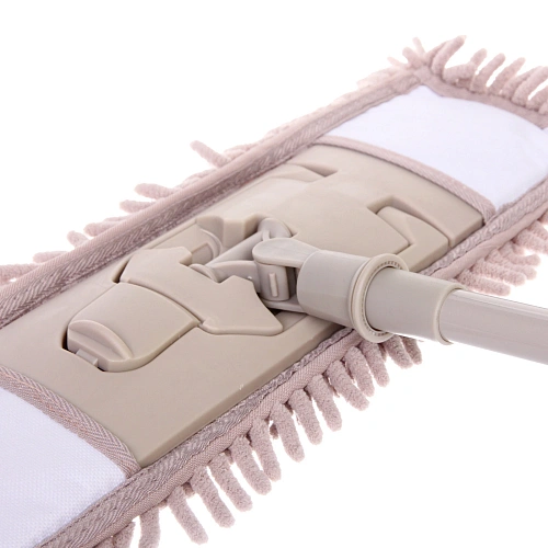 Швабра Селфи с насадкой из микрофибры бежевая  насадка букли 100гр_6