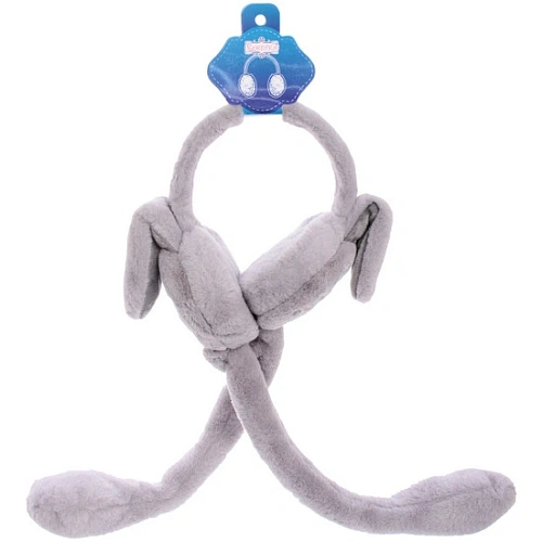 Наушники меховые с двигающимися ушками Salon Teplo , зайка, цвет серый топаз, ( подвес Ultramarine)_10