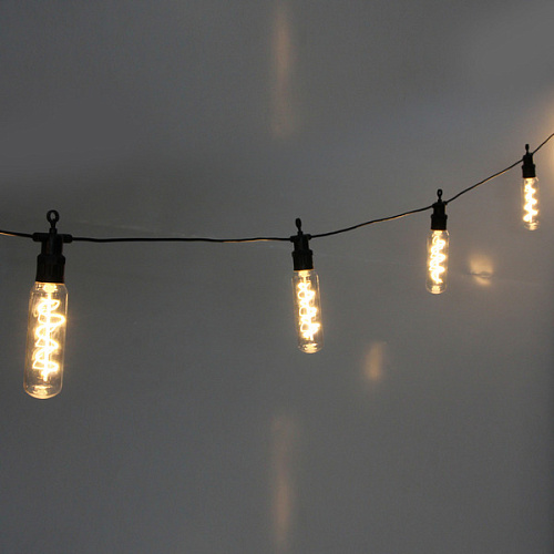 Гирлянда для улицы Солнечная спираль 5 м 10 ламп LED (134 см) чёрнпров, 1 реж,IP-54 (220 V), Теплый белый_4