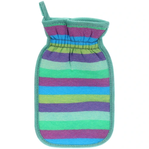 Мочалка - варежка для тела жёсткая "Premium - Lantika", мультицвет, 14*24см (ZIP пакет)