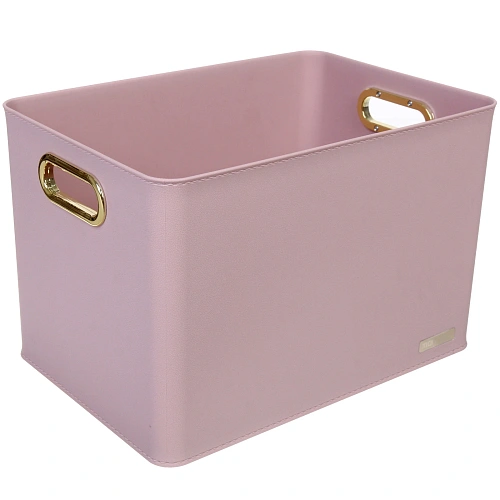 Корзина - органайзер для хранения с крышкой МОНТАЛИ, цвет нежно-розовый, 35,824,823,5см (лейбл Селфи)_4