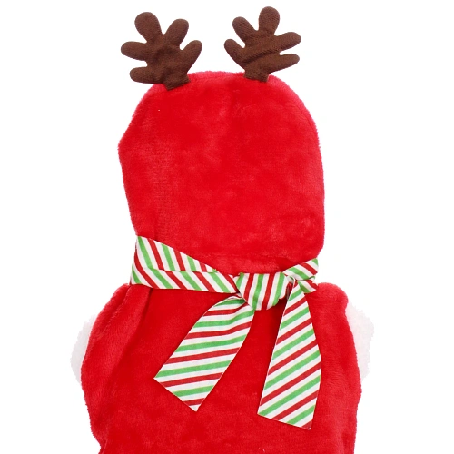 Кофта плюшевая с капюшеном для собак мелких пород  Олень Рудольф, размер XL (5040см)_11