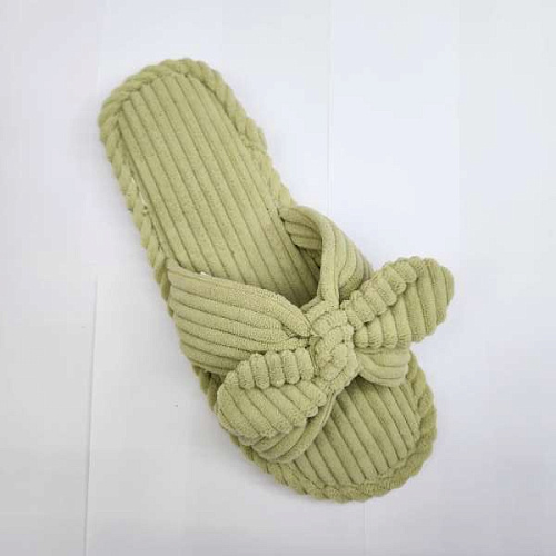 Тапочки женские домашние "COZY", цвет зелёный, р-р 40-41