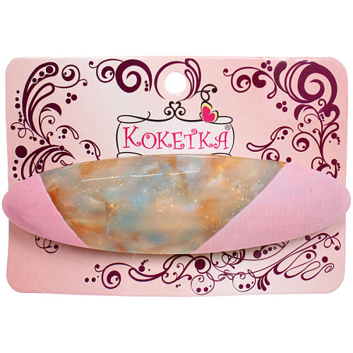 Заколка - автомат ЭКЛЕР, форма овал, тайра, микс 5 цветов, 92,7см (блистер Кокетка)_8