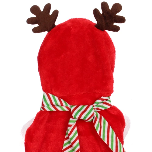 Кофта плюшевая с капюшеном для собак мелких пород  Олень Рудольф, размер S (3525см)_11