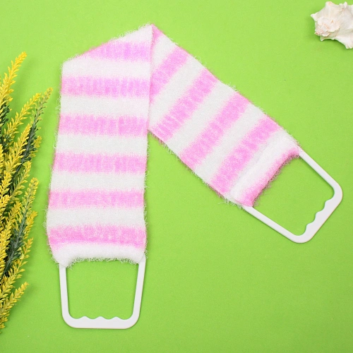 Мочалка для тела ULTRAMARIN Peeling, жесткая, пластиковые ручки, цвет розовый, 6011см_3