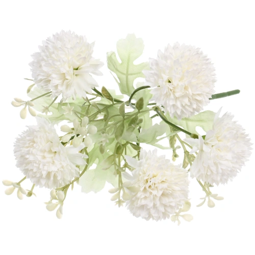 Искусственные цветы "Букет хризантем" 25см 5 цветков белые