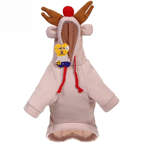 Кофта-толстовка для собаки Wonderful style-Олень Рудольф с капюшоном, размер M (4430см) Ultramarine_4