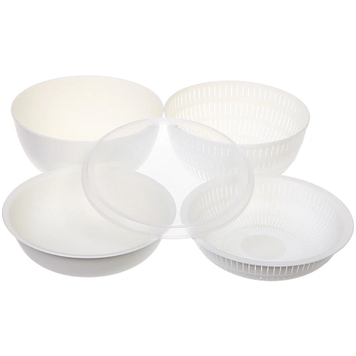 Дуршлаг пластиковый Фаттория 2412см двойной с чашей и крышкой 4предмета_7