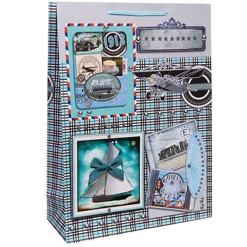 Пакет подарочный Винтаж 314212 см, микс_12