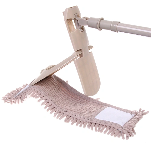 Швабра Селфи с насадкой из микрофибры бежевая  насадка букли 100гр_8