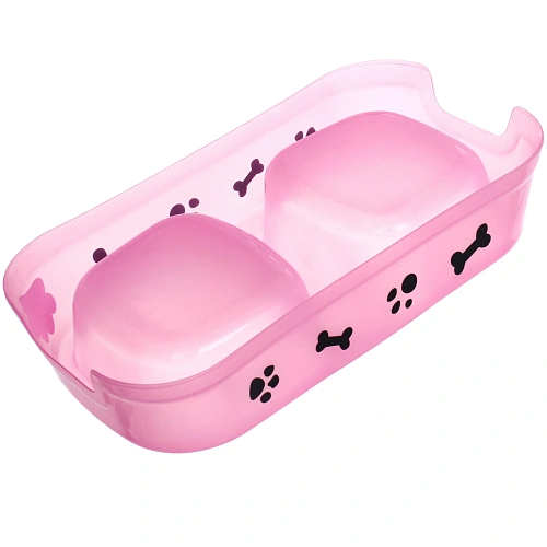 Миска пластиковая двойная КоТиК, цвет розовый, 24135см (2300мл)_3