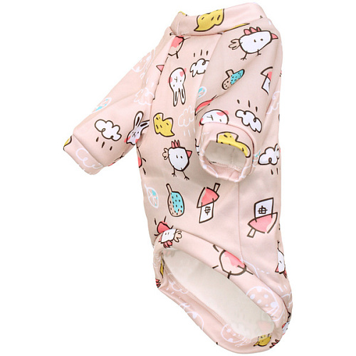 Кофта - толстовка для мелких пород собак BRO Style, принт птички, р 2XL (на флисе)_8