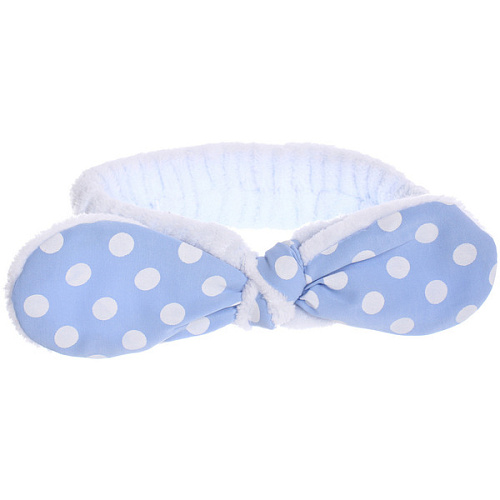 Повязка на голову косметическая ДАЙМОНД РУШ, горошек, цвет лавандовый, пудровый, небесный, 2055см (ZIP пакет)_7