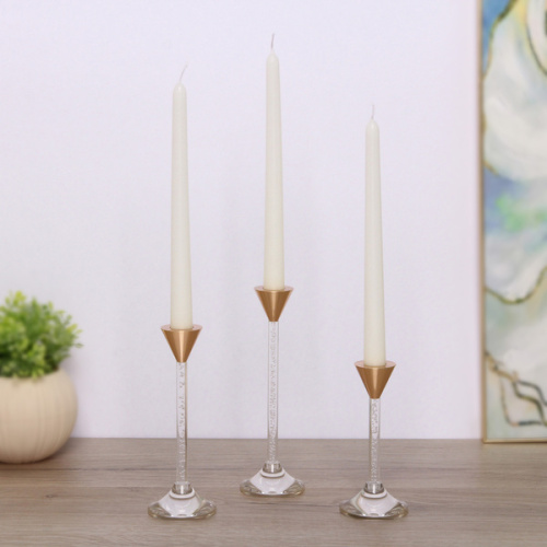 Подсвечники "AN ICY TEAR" 7*7*15/18/20 см (набор 3 шт), Прозрачный/золото