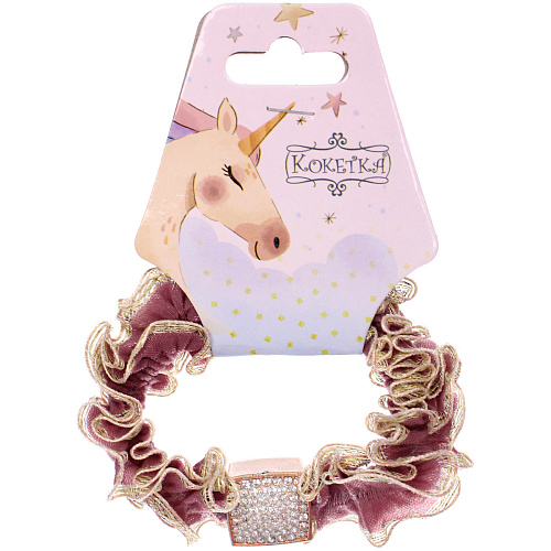 Резинка для волос 1шт МАЛЬТА, квадратик, микс 5 цветов, d-5см (подвес Единорог)_4