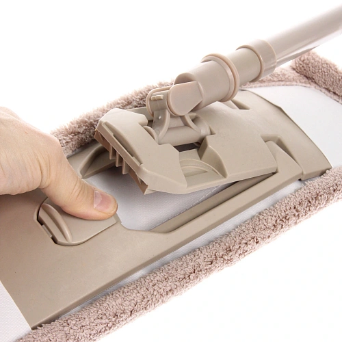 Швабра Селфи с насадкой из микрофибры бежевая  насадка 65гр_8