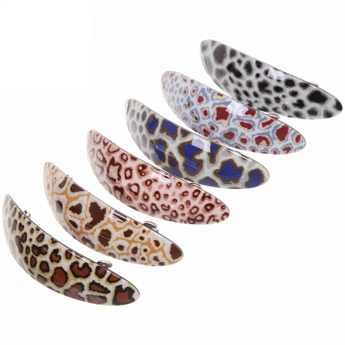 Заколка автомат Lady Collection - Сафари, овал, 6 цветов, 92,5см (Кокетка)_13