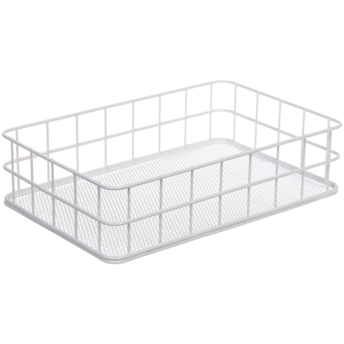 Корзинка металлическая настольная "ЛОФТ ТАМБЛ", цвет белый, 25*16*6см (Лейбл Селфи)