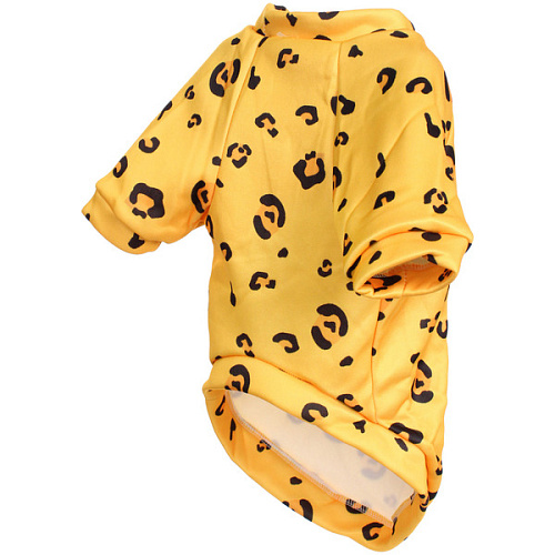 Кофта - толстовка для мелких пород собак BRO Style, принт леопард, р XL (на флисе)_9