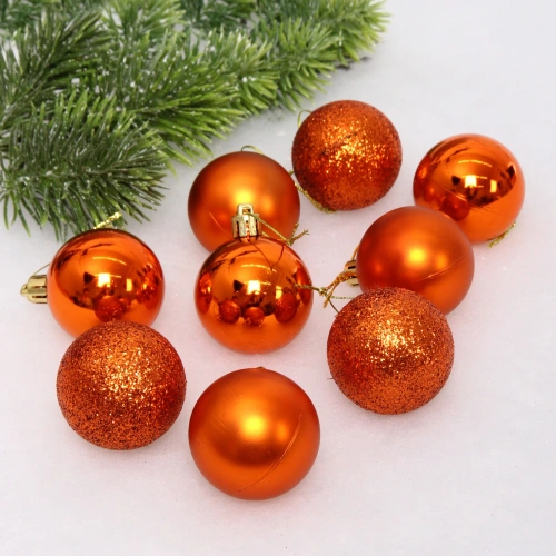 Новогодние шары 4 см (набор 24 шт) "Микс фактур", янтарь